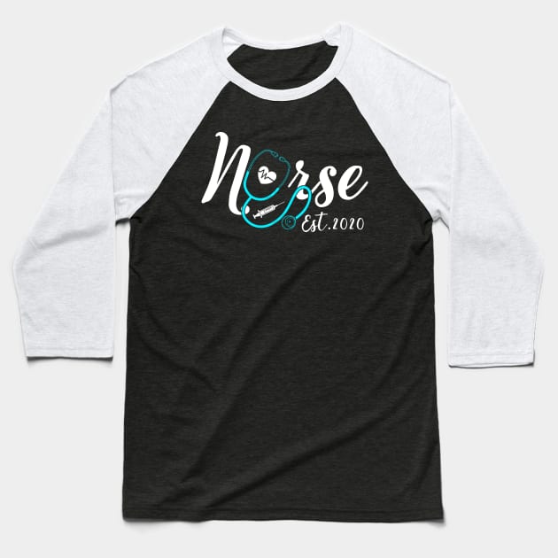 Womens New Nurse Est 2020 Nursing School Graduation Gift Baseball T-Shirt by neonatalnurse